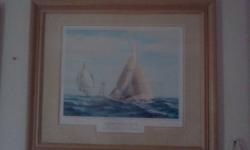 LEGENDARY YACHTS OF RACING
MARITIME EDITION
COMPLETE SET OF (4)  IN BLONDE FRAMES
NUMBER,ED & SIGNED BY ,,, CRIS HAMMOND 
#1 , RESOLUTE vs SHAMROCK
#2 , MADELAINE vs COUNTESS of DUFFERINE
#3 , MAGIC vs CAMBRIA
#4 , STARS & STRIPES vs KOOKABURRA