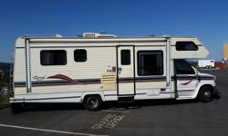 Road ready 1995 28 ft class c quality GLENDALE BUILT motorhome.This roomy RV offers comfort for 6 travelers plus LOADS of storage. Features include newer batteries and large FRIDGE.