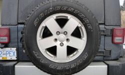 5 Factory Jeep Sahara 18" wheels and tires in excellent shape. Will fit all newer Jeeps, would be an excellent upgrade to the 17" wheels for your Jeep. May consider partial trade for your factory 17" to use as winter rims.
Will fit other applications as