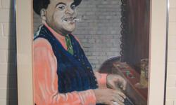 framed Fats Waller painting. 28" W x 36" H.