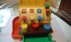 I have for sale an original(from the mid 70's) Fisher Price cash register, with all 6 coins. It is in very good condition.