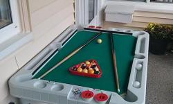 Three in one games, Pool, Ping Pong and Table Hockey. Good condition. Must pick up.