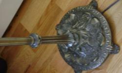 Decorative Floor Lamp in good condition - single bulb style, newer clean shade, decorative base and upper area.