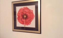 Flower picture with nice frame. 27.5" X 27.5"