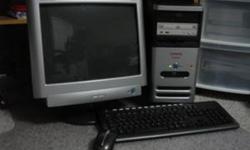 FOR SALE: Compaq Presario S0000/8000 Series desktop computer with DVD & CD reader/writer & original 15" monitor. Windows XP. Also includes:
wireless keyboard & mouse
Platinum JBL speakers 
Nexxtech 1.3 MP webcam with built in microphone
Tomado computer