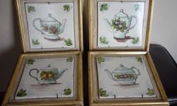 Handpainted tiles of teapots, framed 11 x 11".  Looks great in both contemporary and traditional homes. New price $109 each. $30 each or 4/$100 ($25 each)
From a non smoking home in Riverbend.
Available if ad still up.
SEE MY OTHER ADS
