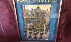 Queens Own Rifles of Canada marching through an English town in 1942. Size approx. 16 by 20 inches. Some damage.