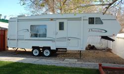 24 foot 5th Wheel
Sleeps 6
Full kitchen (fridge, freezer, microwave, oven, stove)
Full bath (sink, vanity, tub, shower, toilet)
Outdoor shower
Solar panels
Plenty of storage
Awning
Exterior BBQ propane hookup
Rear hitch to pull extra toys
We had to