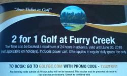 purchase 1 green fee and get one free!
valid until June 30, 2018
see my other ads for coupons to Mayfair Lakes, Nicklaus North and others