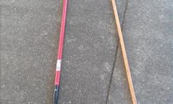 Garden Rake suitable for spring garden projects. Only small one with the wood handle is available. The other is sold.