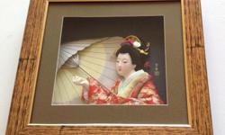 Includes 2 Geisha
In shadow boxes
Hand painted
Fabric clothing