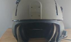 Like new Gentex helicopter helmet. Never worn. Bought to be used as a backup. No longer needed. Has military comms. Just use an adapter for civilian comms. Dual visors absolutely scratch free. Comes with ANVIS mount kit and earcup spacer kit. Size is