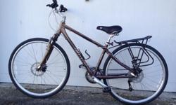 This bike is in excellent condition. Light aluminum frame.
27 gears
28x1 5/8
Shimano Deore disc brakes