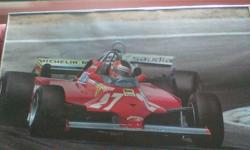 3' wide by 2' high picture of Gilles Villeneuve with metal frame. In great condition. Please call my cell at 250-882-9712