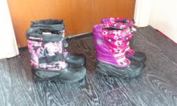 $20 per pair. Girls size 13 and 3 snow boots. Like new. Only worn once!