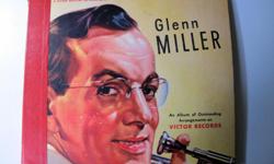 Glenn Miller album containing three 78 rpm records: Tuxedo Junction/In the Mood; Moonlight Serenade/Little Brown Jug; Pennsylvania Sixty-five Thousand/Stardust. All in good shape.