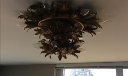 Beautiful gold leaf vintage chandelier privately commissioned. Like new. Light bulbs included. For pick up in central Lonsdale, North Vancouver. Contact 778 952 1492