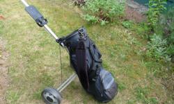 Mitsubishi Pro Golf Bag ($40) with lots of pockets and a tee-Matic Golf Trolley ($50) Both items for $75