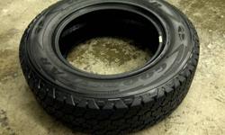OBO. very good condition approx 70-80% tread remaining. Comfortable, quiet tire. Excellent on ice, snow and mud. Detailed pictures included. (Set of 4)
Call or text 306-229-4651
GoodYear Wrangler SilentArmor tires are Goodyear's Premium On-/Off-Road