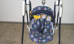 Graco Jackpot 3 speed open top battery operated swing in awesome condition! You can't go wrong with this price as $30 gets you a brand name swing that works great. Firm on price. Swing has 3 levels to choose from and is foldable as well making transport a