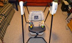 Graco Baby Swing
Comes with infant insert
6 speeds, with timer and music
Battery powered, batteries included
Older model, but runs great!
Tray with attached toys included
Adjustable seat
