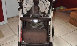 I am selling my Graco stroller system, which is good until December 2014. Purchased 2 years ago from Toys R Us at $400, it is a very durable and gender neutral stroller. Normal wear and tear over the years but no major rips, or stains. The fabric is suede