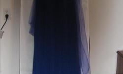 Beautiful deep blue dress. No alterations have been to this size 12 gown. Back is stunning.