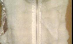 Perfect condition lightly worn Los Angeles guess collection cream n gold fur vest with leather trim...