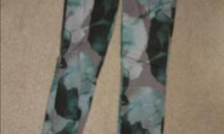 Guess Kate leggings, size 23, new condition, very pretty green and grey and black print, $25