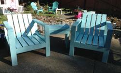 I have made these patio/garden chairs myself...comes with bonus table...cushionsNOT included but you can purchase at superstore Walmart Home Depot etc.2x4 construction sturdy.much cheaper than in store.please email.$150 for the set.