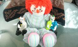 very cute 14" happy Clown, Ragdoll, very color full and happy looking Clown - the two little Porcelain Clowns (SOLD) the Clown is in very good condition, I have lots of other Toys, I take OFFERS
* I'm Retiring > click on View seller's list > to see my