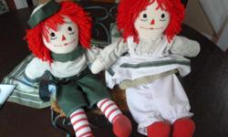 Handmade Raggedy Ann and Raggedy Andy Dolls
Fully dressed
Handmade
15" Tall
Includes a cast iron park bench (green with rattan seat)
$35 for all!
Price is firm.
Downtown, Ottawa