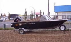 The boat has fully enclosed camper sloper top with front and rear access, walkthru windsheild, travel/storage cover, 90hp ELPT 4 stroke Mercury engine, stainless steel prop plus aluminum spare prop, marine CD stereo, depth sounder, windshield wiper,