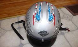 Harley helmet!
         Size large. Mint condition
             
I'm only selling it because it doe's not fit me.$65.00 O.B.O Yes it is still available !