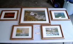 Hawaii Oil Prints (Professionally Framed) Good condition. Illusion prints. (The color and direction of pictures change with the light and the direction you face the picture from.)