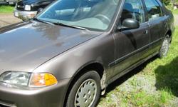 Make
Honda
Model
Civic
Year
1993
Colour
brown
kms
285000
Trans
Manual
It runs really good timing belt and water pump were done at 260,000 kms ,brakes were done fairly recently , new rad , tires are good , new exhaust system just over a year ago. there is