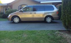 Make
Honda
Model
Odyssey
Year
2003
Colour
Tan
Trans
Automatic
7 passenger van with leather interior. New timing belt, water pump, tires and brake pads. Full options