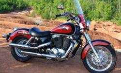 Honda Shadow ACE- For Sale
The single pin crank has a beautiful sound and of course Honda reliability. Lots of roll on power. Rare Black & Red 2 tone colour scheme. This bike is in mint condition both mechanically & cosmetically. Accessories include:
-