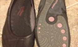 Gently used black flats leather size 7 small
