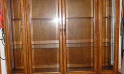 Hutch cabinet for sale 
base= 64" x 18", height from top to bottom 79.5"
some scratches on bottom portion