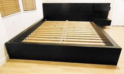 Ikea MALM Low Bed Frame with Slats and Bedside Table - Black Brown - Queen
- L213 x W220 x H77 cm
- used, in good condition, has some chips & scratches (see photos for condition). Disassembled
- $250 firm
INCLUDES:
- 1x MALM bed frame - Low - Black Brown