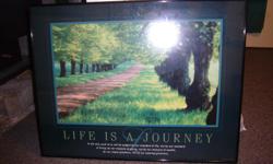 Inspirational metal framed poster - Life is a journey. 20" X 26"