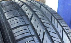 These tires are in great shape
original tread depth 10/32
2 tires have 8/32 tread 75%
the other 2 have 7/32 tread 62%
Please call during business Hours
9:30 to 5pm Tuesday to Saturday
250 246 5443 , Please search RkTire Chemainus for location
thanks Rob.