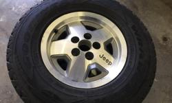 90% Tread Goodyear Wrangler all season tires with snow flake will sell tires separate. Reason for selling bought bigger tires and rims. Tires are mint condition. Very common tire size.