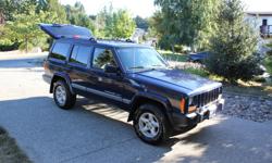 Make
Jeep
Model
Cherokee
Year
2001
Colour
Dark Blue
kms
246047
Trans
Automatic
2001 Jeep Cherokee for sale. Purchased in BC in 2010 from Neals' Chrysler. Four door, automatic, 4 litre 6 cylinder engine.
