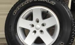 Set of 5 Jeep Wrangler Aluminum Sport Wheels w/Goodyear 255/75-17 M&S Tires. (39k on tires & wheels) $400 or best offer