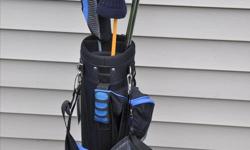 Junior golf bag
RH junior clubs, Lancer irons 5,6,7 and driver
Misc RH clubs tour iron driver
northwestern steel shaft iron & cover
Wilson pro force driver & cover
Goliath driver steel shaft
8 golf balls (misc)
this would make a great starter set(s) for a