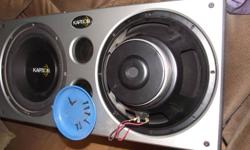 2 Kaption 12" subs in box
208 watt mosfet Sony expload mp3 deck + remote in bag never used.Case & manual as well.
Thump 6.5" round 100 watt speakers
New wiring harness see list
6" x 9" carpeted boxes
This is a great deal do not delay no holds.
160 for all