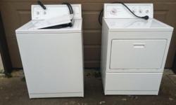 Washer is the 70s series heavy duty + super capacity. The dryer is a 90s series heavy duty + super capacity and Quiet pack. Both in fantastic working condition. Only selling as upgraded to HE front loaders. Pick up in North Saanich. potentially can