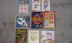 $2 each or 3 for $5
Super Sudoku for kids (new)
101 Bug jokes
101 silly summertime jokes
Flashlight games
The Klutz Yo Yo book (purple/black)
The Klutz Yo Yo book
Charlie the Lonesome cougar
Dudley and the strawberry shake
The Chocolatier's Apprentice